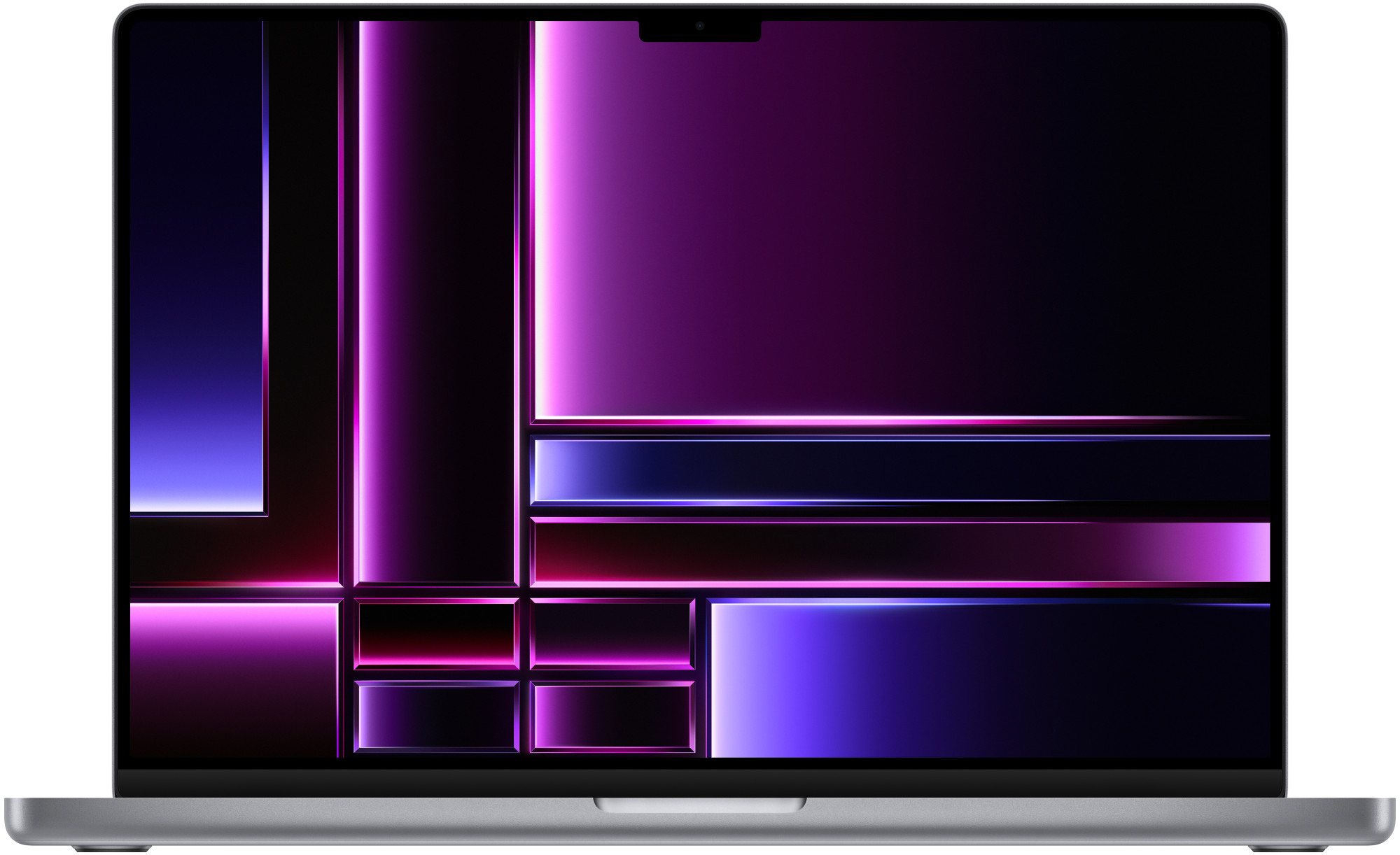 MacBook Pro 16″ M2 Pro in Space Gray, open, front view