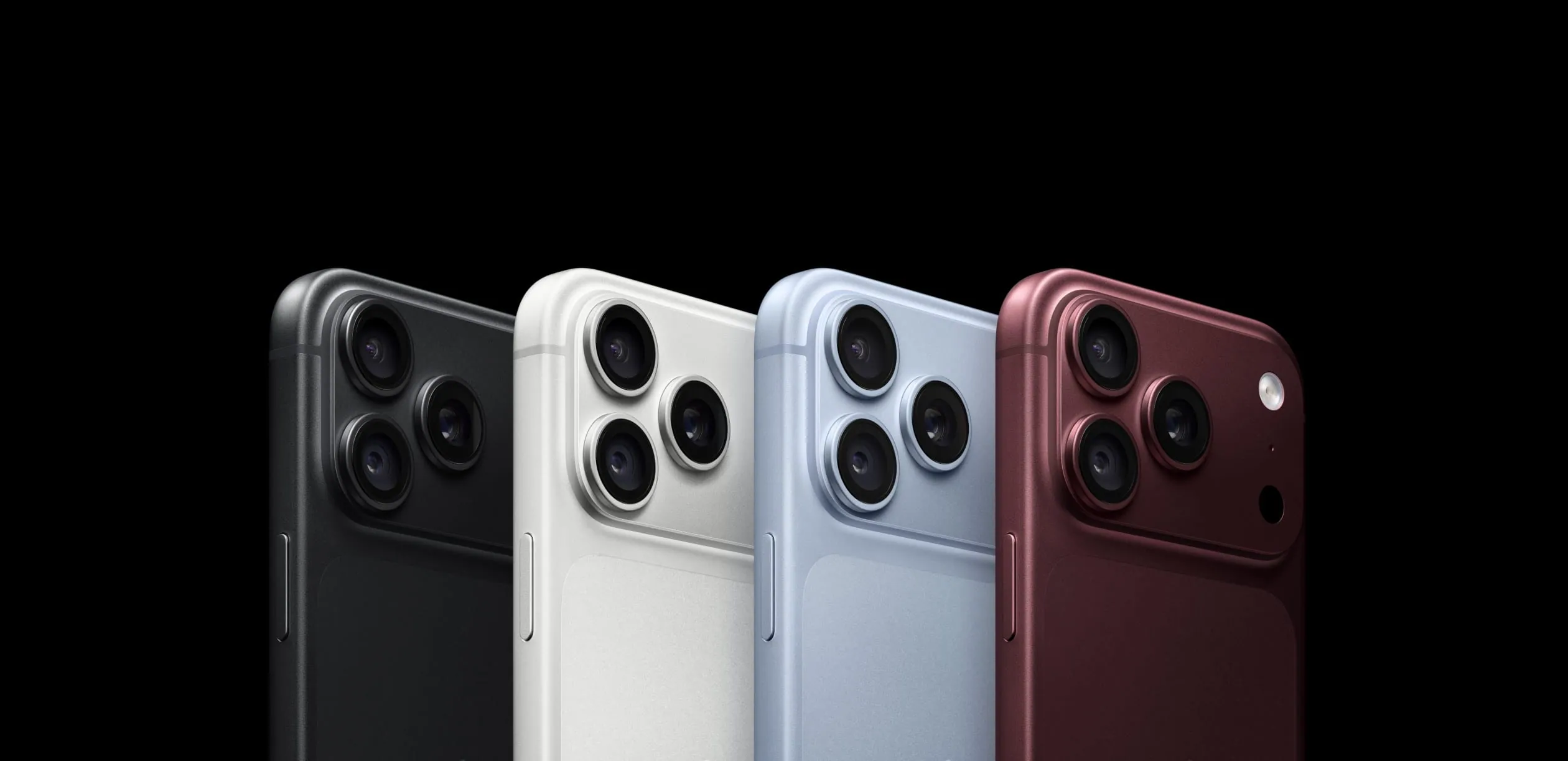 iPhone 18 Pro in four finishes on black