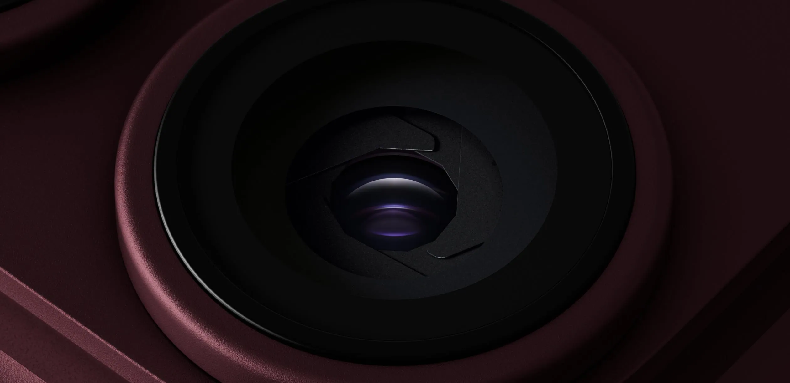iPhone camera lens macro on black