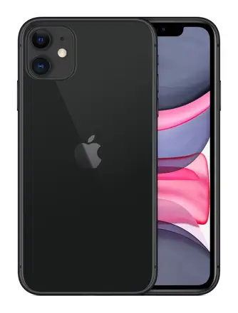 iPhone 11 in Black, front and back
