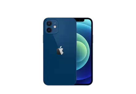 iPhone 12 in Blue, front and back