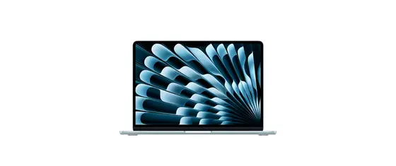 MacBook Air 13″ M4 in Sky Blue, open, front view